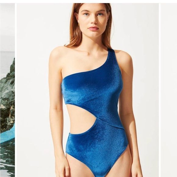 Anthropologie Solid & Striped 
The Claudia One Piece Cut Out Swimsuit Blue S - Picture 13 of 13